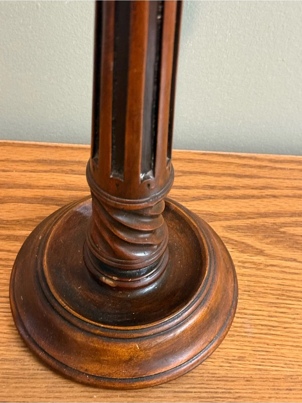 Vintage Theodore Alexander Signed Numbered Candlestick Walnut Bronze
